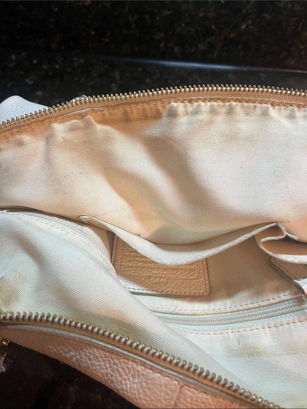 Coach White Pebbled Leather Tote with Removable Strap